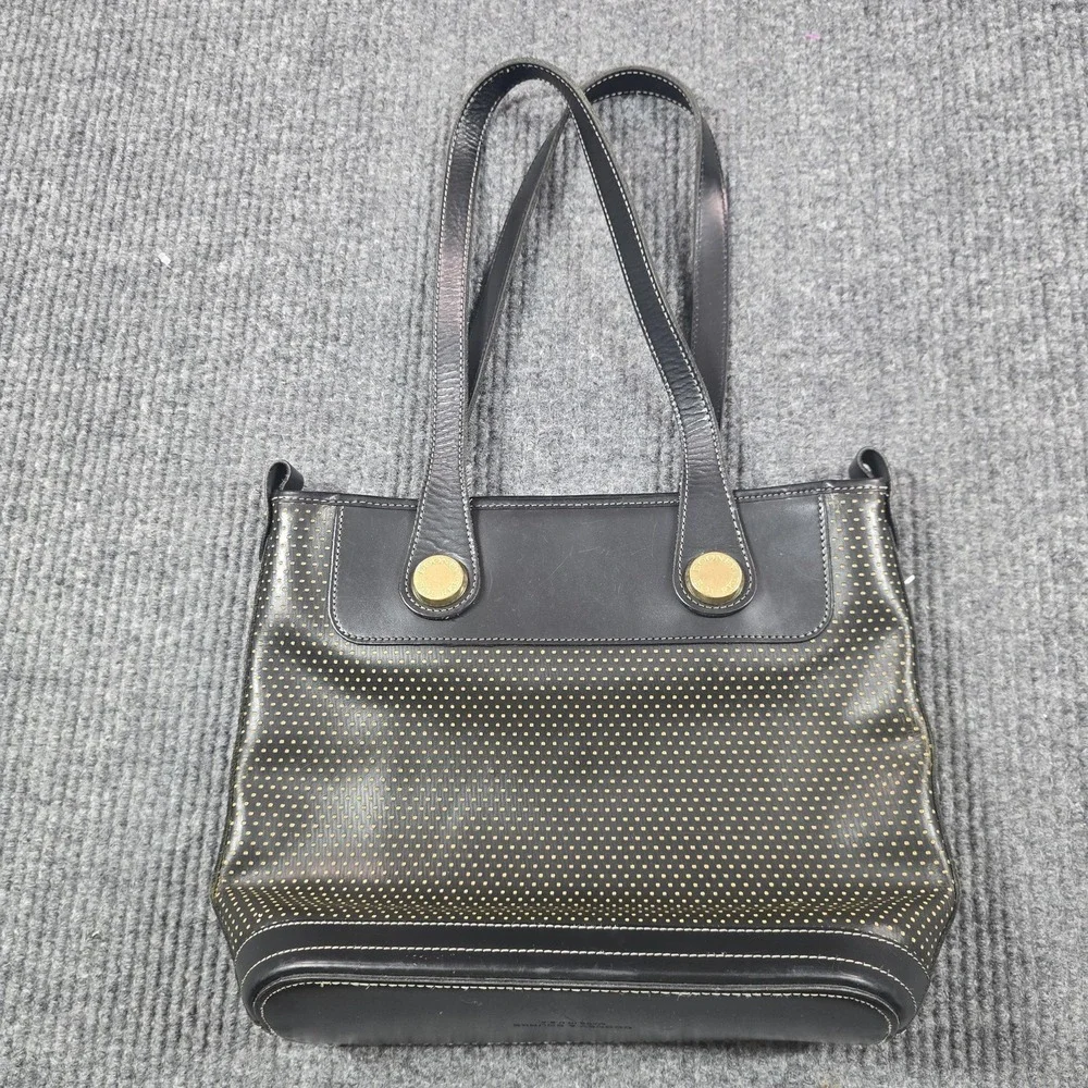 Vintage Dooney & Bourke Tote Bag‎ Womens Black Perforated Leather Made in USA